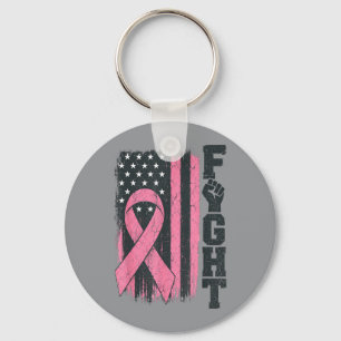 Porte-clés Combattre Cancer Sein Sensibilisation Patriotique