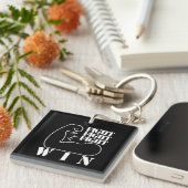 Porte-clés Combattre, combattre, combattre, gagner (Devant Droit)