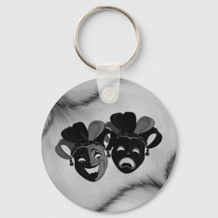 Porte-clés Comédie et tragédie Théâtre Jester Masques Argent