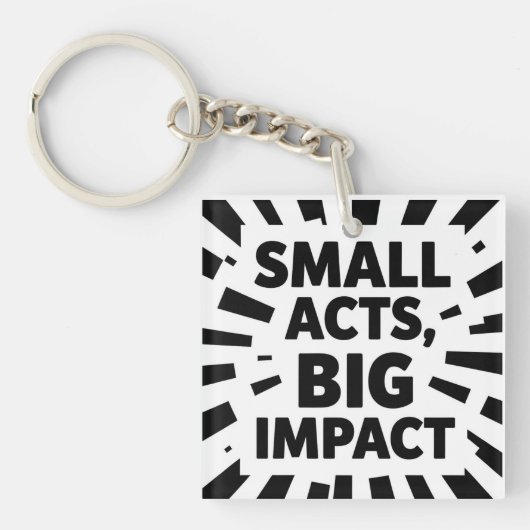 Porte-clés Comic-Style Motivational Illustration – "SMALL ACT (Devant)