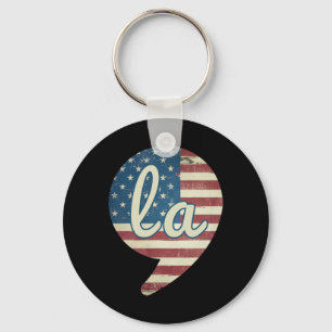 Porte-clés Comma La Kamala Harris Flag américain Comma + La