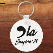 Porte-clés Comma-La Kamala Harris Shapiro 2024 Cursive (Verso)