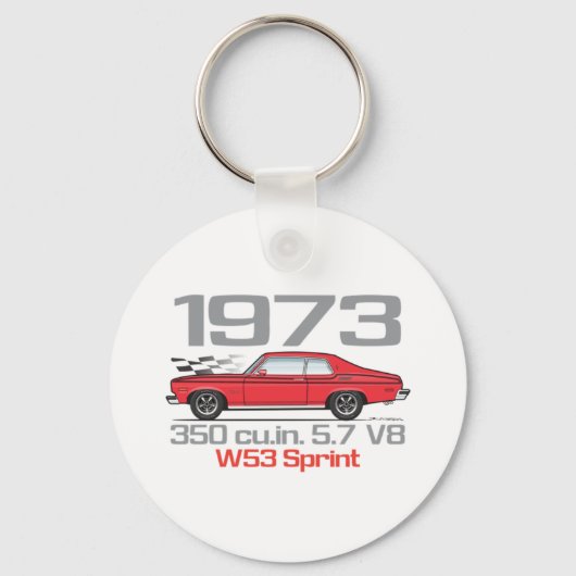 Porte-clés Commande personnalisée 1973 350 cu.in.57 V8 W53 Sp (Recto)