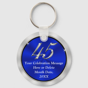 Porte-clés Commande personnalisée Bleu Porte - clés du 45e an
