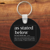 Porte-clés Comme indiqué ci-dessous drôle de définition (Recto)