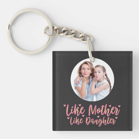 Porte-clés Comme Mère Comme Fille, Cadeau Personnalisé Maman (Devant)