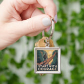 Porte-clés Commencez avec courage (main)