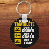 Porte-clés Comment être un Triathlète Ne pas se noyer Ne pas  (Recto)
