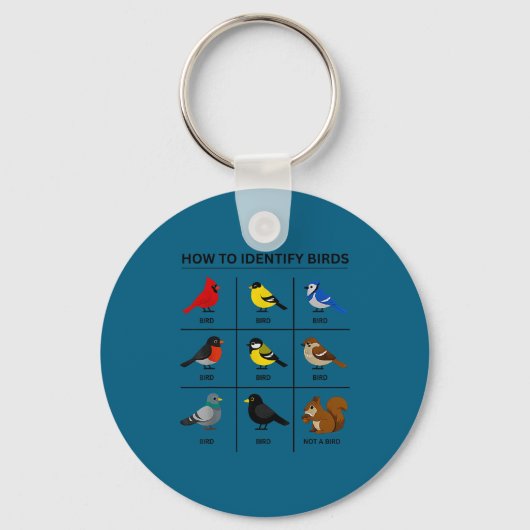 Porte-clés Comment identifier un oiseau drôle de l'ornitholog (Recto)