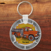 Porte-clés Comment je roule porte - clés pompiers de camions  (Recto)