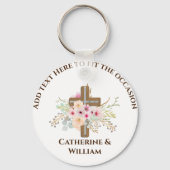 Porte-clés Communion Baptême Personnalisée Confirmation Croix (Recto)