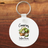 Porte-clés Comores Coco Indien Océan Tropical Île Gps V (Recto)