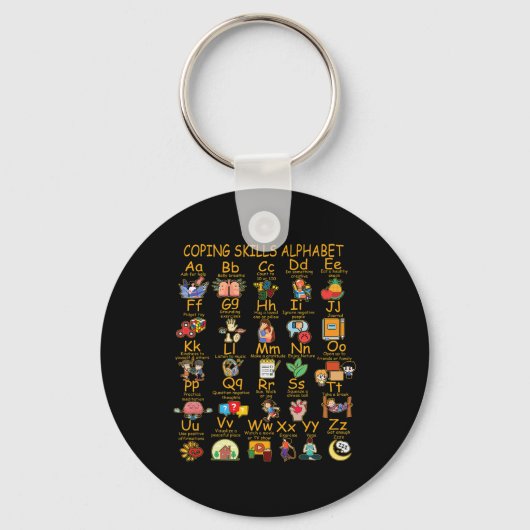 Porte-clés Compétences d'adaptation Alphabet Sensibilisation  (Recto)