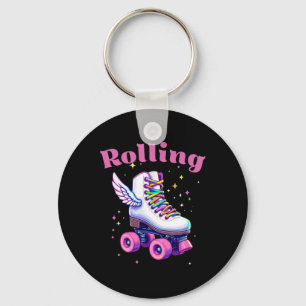 Porte-clés Compétences de patin à roulettes colorées drôles F