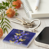 Porte-clés Composition avec papillons Sapphire (Devant Droit)