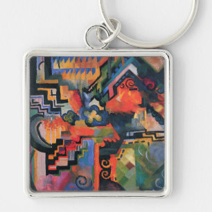 Porte-clés "Composition colorée" porte - clé d'art