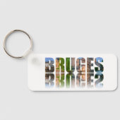 Porte-clés Composition de la photo texte de Bruges (Verso)