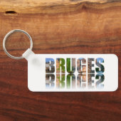 Porte-clés Composition de la photo texte de Bruges (Verso)