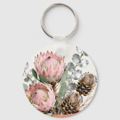 Porte-clés Composition de protée eucalyptus à l'aquarelle (Verso)