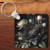 Porte-clés Composition de rose gothique Fleur noire (Recto)