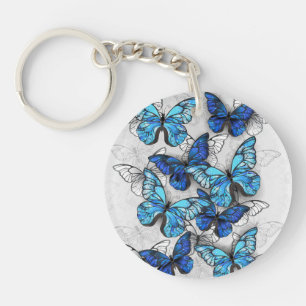 Porte-clés Composition des White and Blue Butterflies