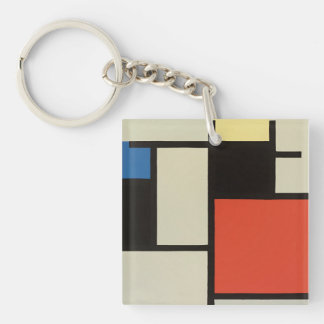 Porte-clés Composition mondrienne Art moderne de la peinture 