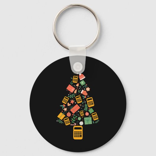 Porte-clés Comptable de l'arbre de Noël Calculatrice Finance (Recto)