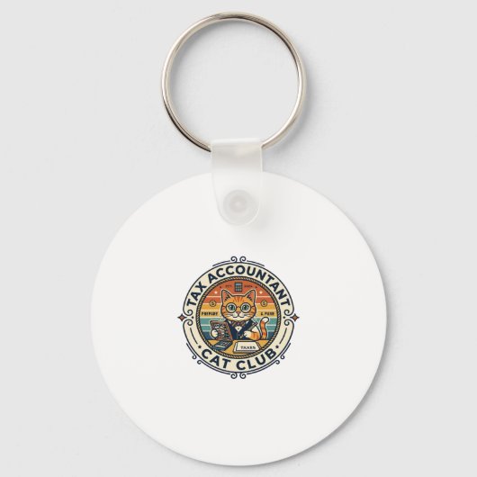 Porte-clés Comptable fiscal chat mignon kitty design - Compte (Recto)