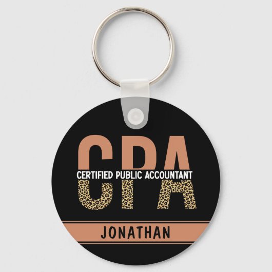 Porte-clés Comptable public certifié CPA Leopard (Recto)