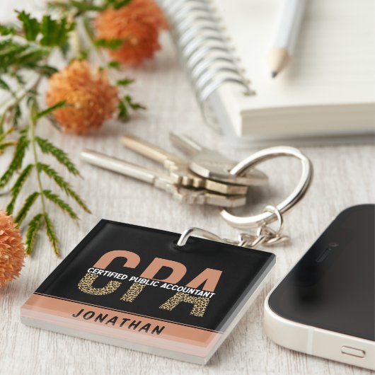Porte-clés Comptable public certifié CPA Leopard (Devant Droit)