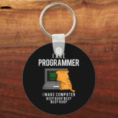 Porte-clés Computer Cat Programmer Funny Coder Meme (Recto)