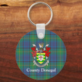 Porte-clés Comté d'Irlande Donegal Tartan Personnalisé (Recto)
