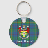 Porte-clés Comté d'Irlande Donegal Tartan Personnalisé (Verso)