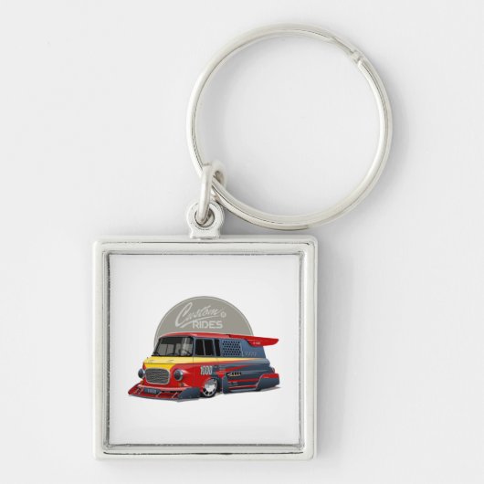 Porte-clés Concept de van de course rétro customisé (Devant)