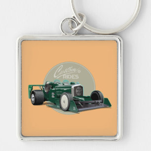 Porte-clés Concept de voiture de course retro personnalisé