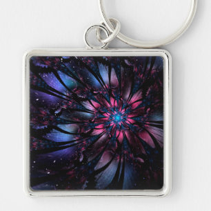Porte-clés Conception Abstraite des fleurs fractales.