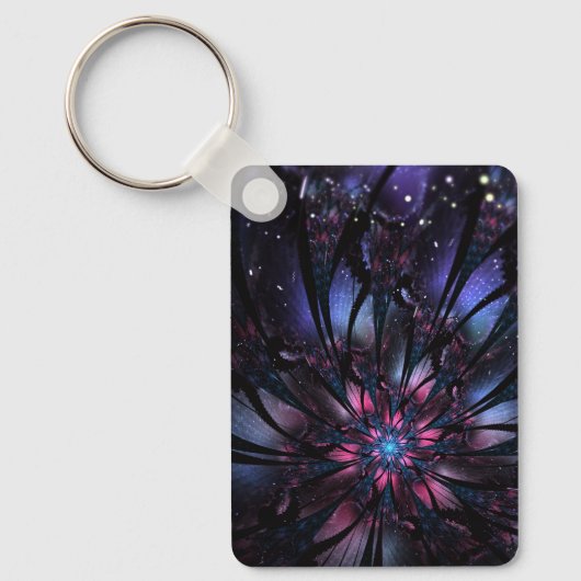 Porte-clés Conception Abstraite des fleurs fractales. (Recto)