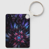 Porte-clés Conception Abstraite des fleurs fractales. (Verso)