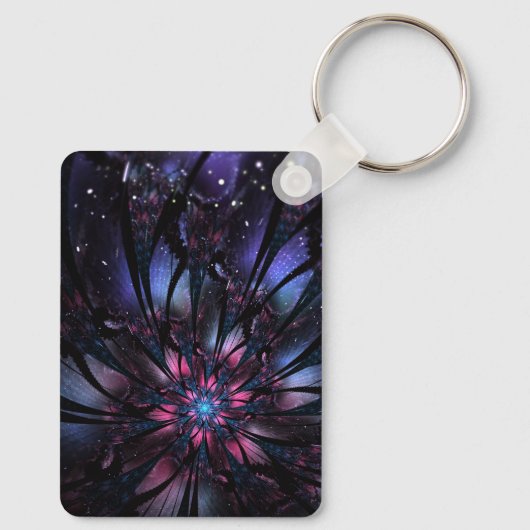 Porte-clés Conception Abstraite des fleurs fractales. (Verso)