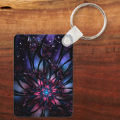 Porte-clés Conception Abstraite des fleurs fractales. (Verso)