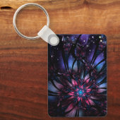 Porte-clés Conception Abstraite des fleurs fractales. (Recto)