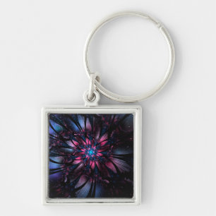 Porte-clés Conception Abstraite des fleurs fractales.