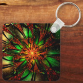 Porte-clés Conception Abstraite des fleurs fractales. (Verso)