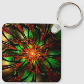 Porte-clés Conception Abstraite des fleurs fractales. (Dos)