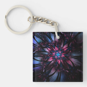 Porte-clés Conception Abstraite des fleurs fractales.