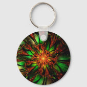 Porte-clés Conception Abstraite des fleurs fractales. (Recto)