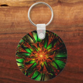 Porte-clés Conception Abstraite des fleurs fractales. (Recto)