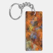 Porte-clés Conception Abstraite Moderne Orange Rouillé (Devant gauche)