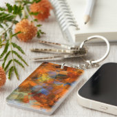 Porte-clés Conception Abstraite Moderne Orange Rouillé (Devant droit)