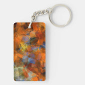 Porte-clés Conception Abstraite Moderne Orange Rouillé (Dos)
